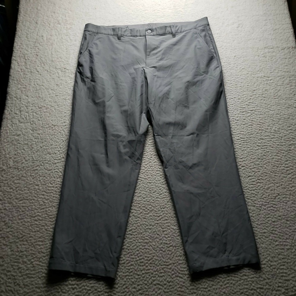 Adidas Pants Mens 43x29 Gray Stretch Khakis Woven Lightweight Pockets Casual